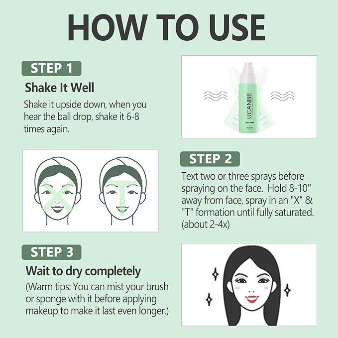 Dewy Makeup Setting Spray Kit-3.38 Fl oz Hydrating Illuminating Finishing Spray Lightweight Face Mist All Day Long Make up Fixer +2PCS Sponge Puff, Hydrate Skin for a Bright Look-FemmiqueWomen