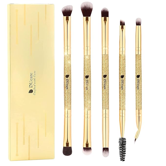 DUcare Eyeshadow Brushes Set Duo End Eye Makeup Brushes Professional Eyeshadow Brush set 5Pcs Travel Concealer Eyebrow Eyelash Eye Liners Blending-FemmiqueWomen