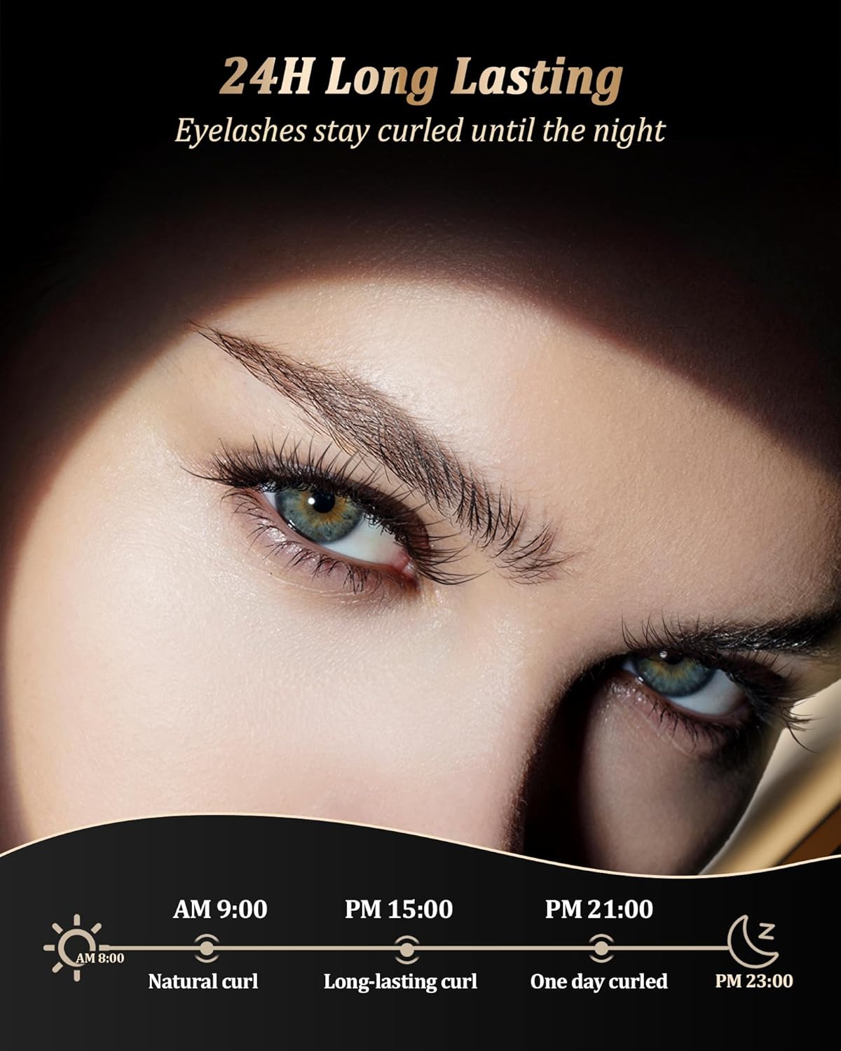 Heated Eyelash Curlers - Eye Lash Curler Heat with Eyelash Comb - Electric Eyelash Curler - Rizador De Pestañasey LED Display 3 Temp Settings USB Charge Natural Curling 24H for Women Makeup Tool Gifts-FemmiqueWomen