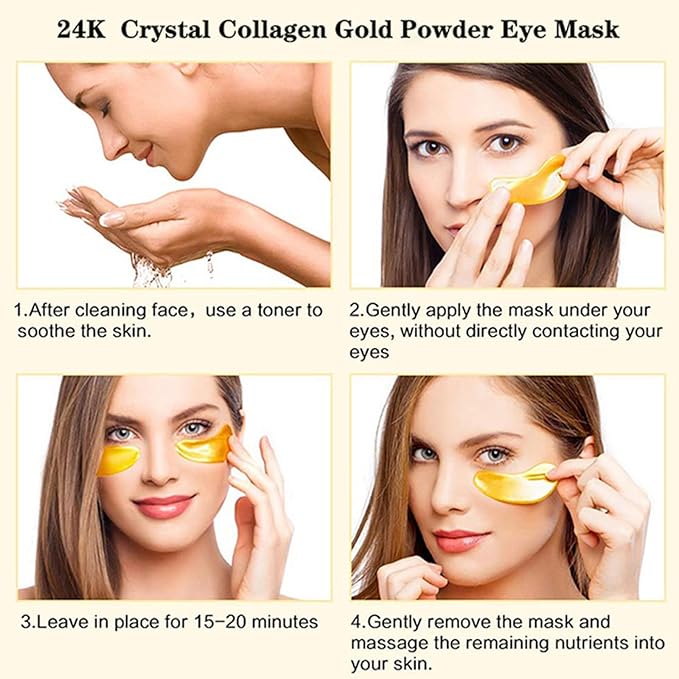 30 PCS Under Eye Collagen Patches,Crystal Pink Collagen Lip Masks,Gold Moisturizing Under Eye Mask,moisturizing skin, anti-chapping and anti-aging.…-FemmiqueWomen