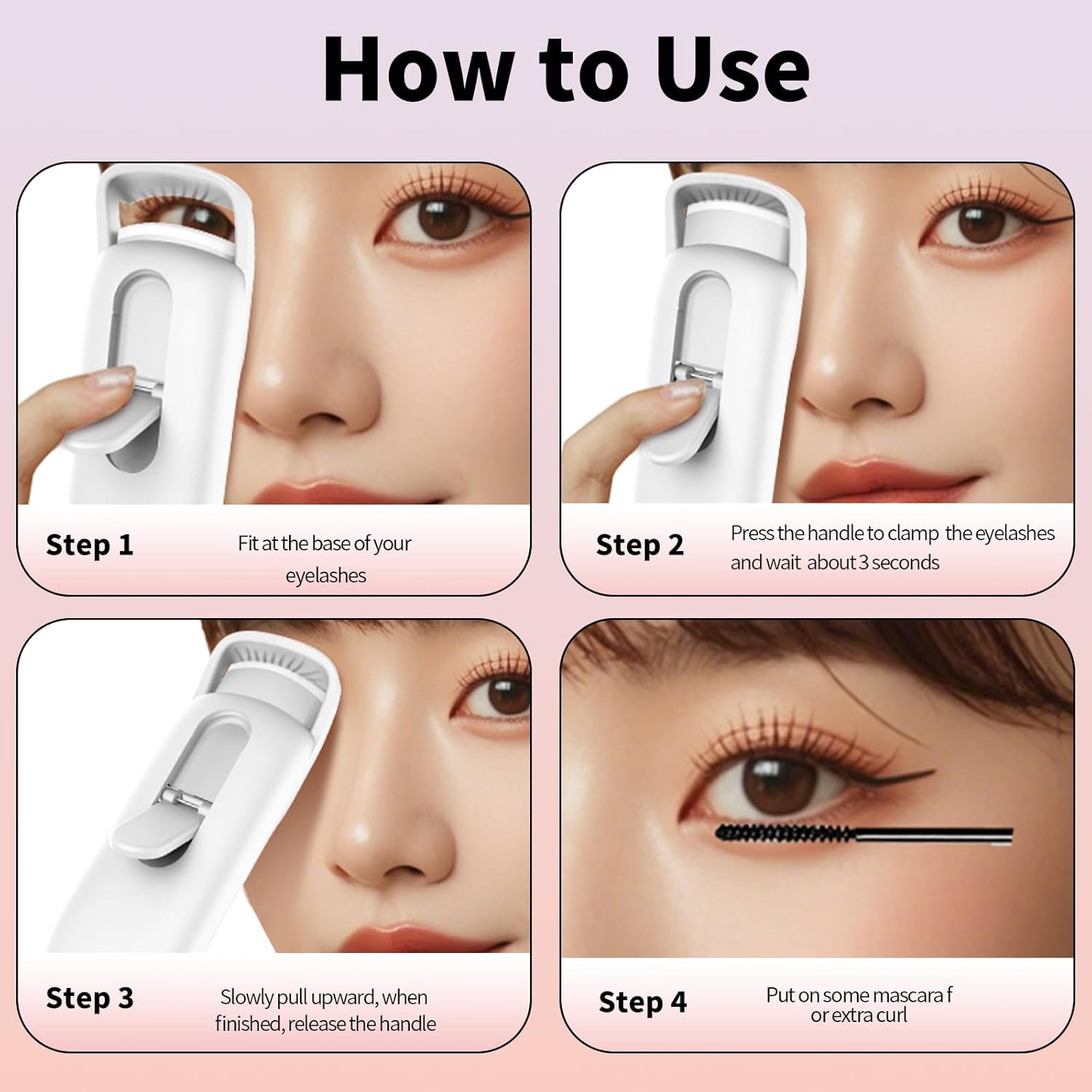 Heated Eyelash Curler with LED Display, Rechargeable Lash Curler with Adjustable Temperature, Auto-Off, Natural & Long-Lasting Curl-FemmiqueWomen