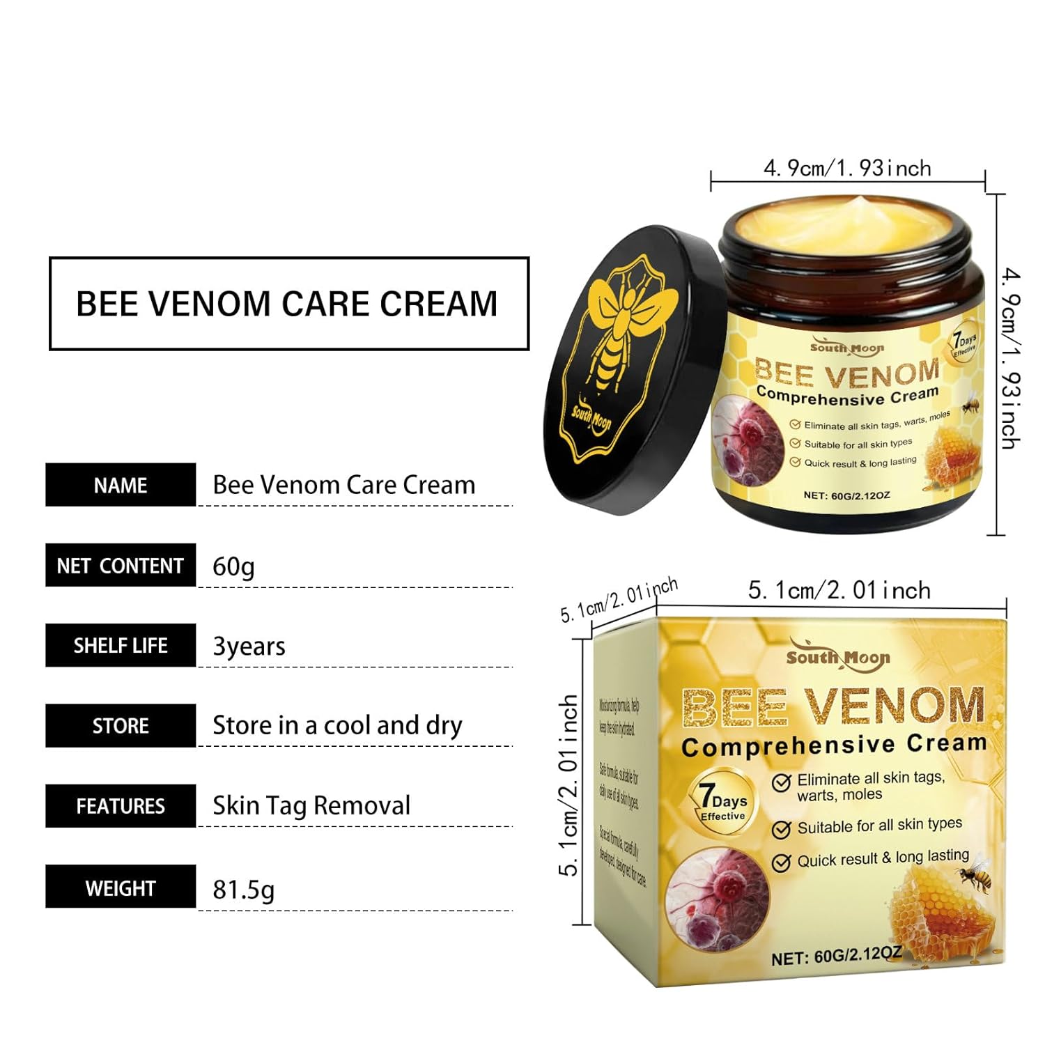 2PCS Bee Venom Skin Treatment Cream, 2025 Bee Venom Comprehensive Cream for All Skin Types, Skincare Treatment Creams, Visibly reduces blemishes-FemmiqueWomen