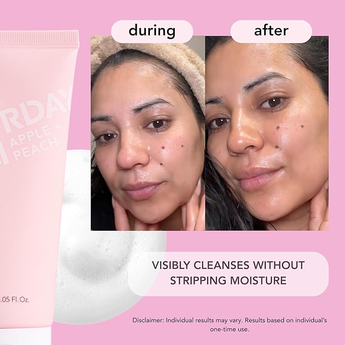 Saturday Skin Face Cleanser Hydrating Foam Cleanser Natural ingredients Anti-aging | Makeup Remover and Face Wash | Fragrance Free Ideal for Sensitive, Dry Skin Korean Skincare-FemmiqueWomen