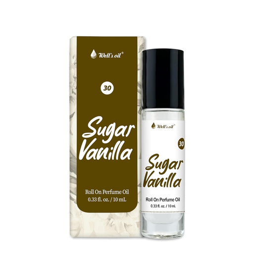 Well's Oil Roll-On Perfume Oil (Sugar Vanilla) | Warm & Vanilla Notes | Long-Lasting | Paraben-Free | 0.33 Fl Oz / 10 ml-FemmiqueWomen