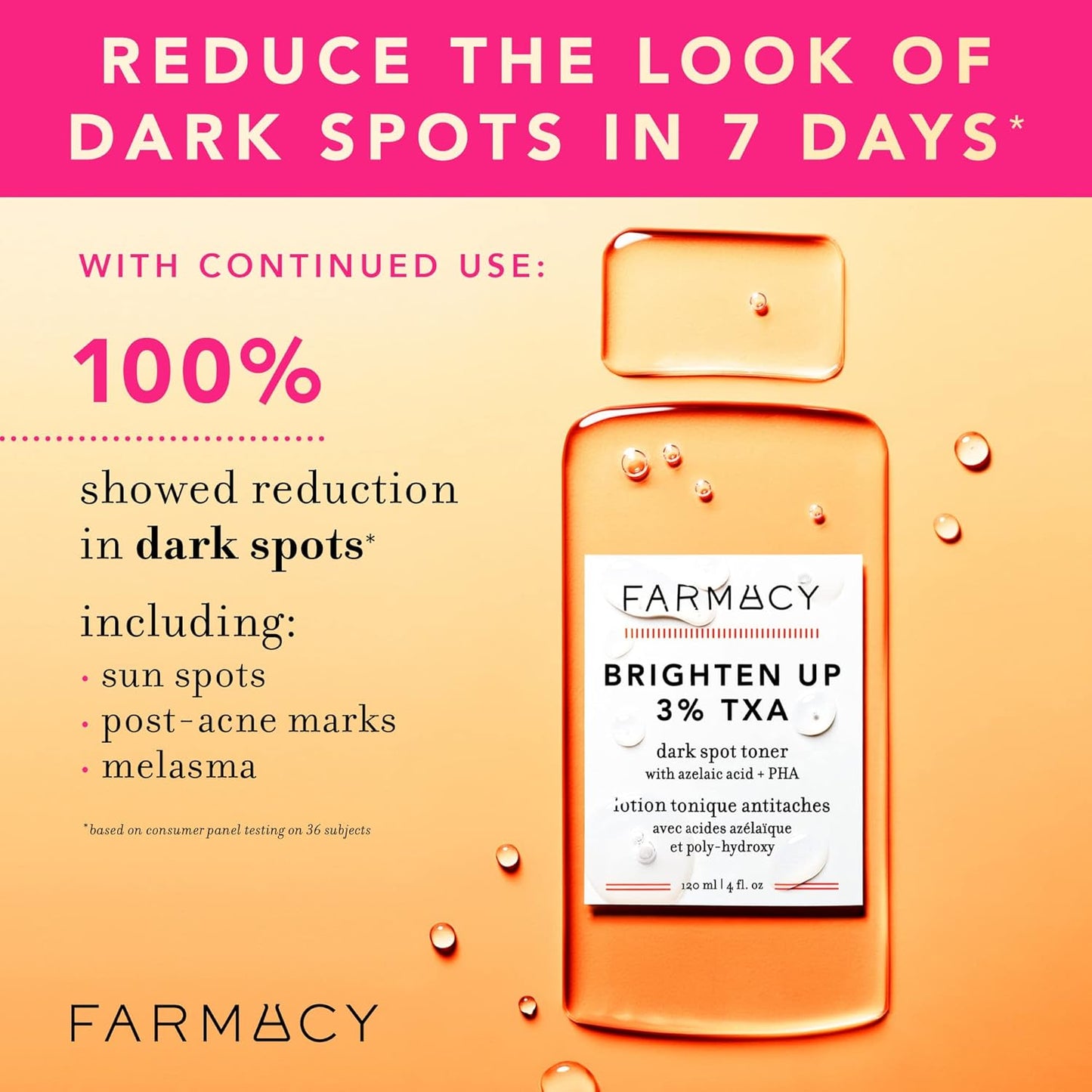 Farmacy 3% TXA Toner for Face - Brightening Face Toner for Oily Skin - Liquid Exfoliant with Azelaic Acid + 5% PHA to Target Visible Dullness + Help Reduce Uneven Skin Tone (10ml)-FemmiqueWomen