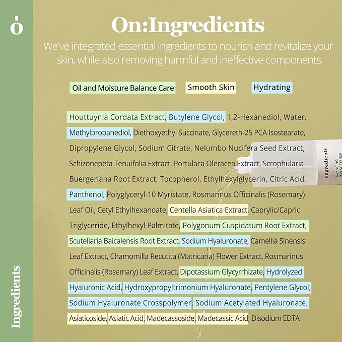 ONGREDIENTS Balancing Skin Softener | Trouble Care Facial Toner | Panthenol, Hyaluronic Acid, Heartleaf, Hydrating Balance Care for Dry, Sensitive Skin | Vegan, Korean Skin Care 250ml / 8.45 fl Oz-FemmiqueWomen