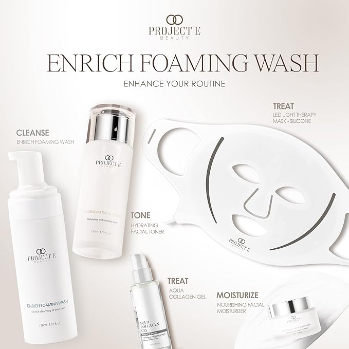 Project E Beauty Enrich Foaming Wash Gentle Cleansing | Moisturizing Daily Face Cleanser | Removes Dirt & Excess Oil | Brightens Skin | Hydrating Formulation | Clear & Smooth Skin | 150ml-FemmiqueWomen