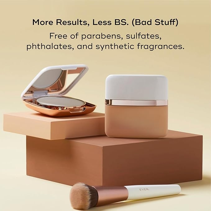 EVER Foundation Brush, Professional Face Makeup Brushes for Liquid and Powder Foundation, Contoured Foundation Brush, Vegan and Cruelty-Free-FemmiqueWomen