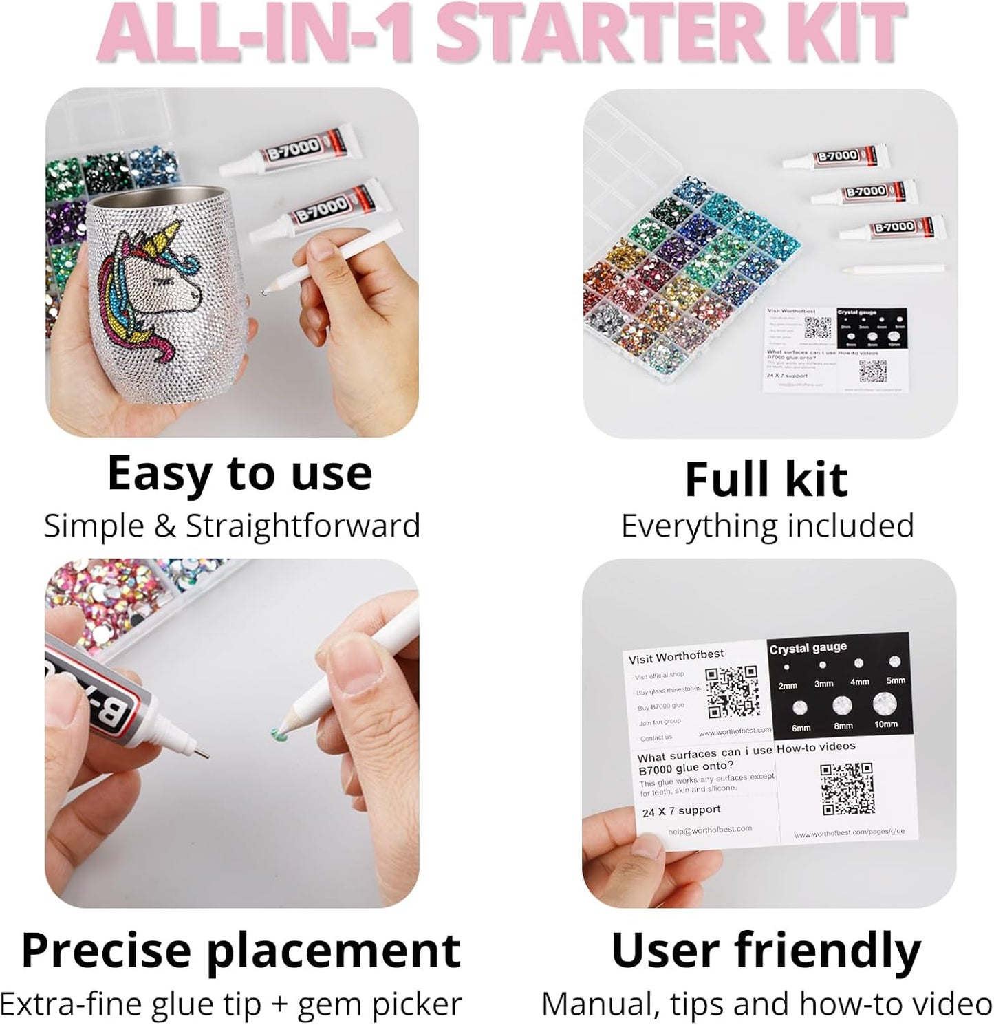 30000Pcs Resin Jelly Rhinestones for Crafting Bedazzling, Pink ab Flatback Gems Jewels for Crafts Clothing Shoes Fabric Tumblers Phone, Flat Back Light Pink Crystal S6/10/16/20/30 with b7000 Glue-FemmiqueWomen