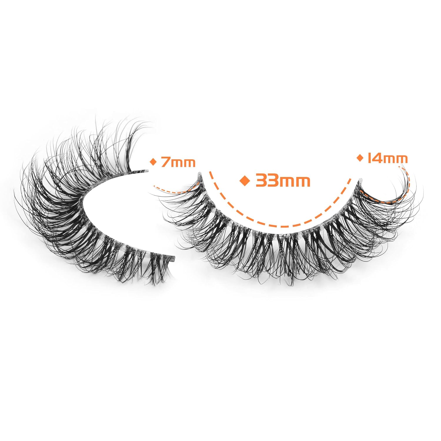 JIMIRE Demi-wispies Faux Mink Eyelashes with Clear Band Russian Strip Lashes Fluffy Natural Look Wispy Light 13MM Short False Eyelashes Invisible Small 3D Fake Lashs Pack 7 Pairs-FemmiqueWomen