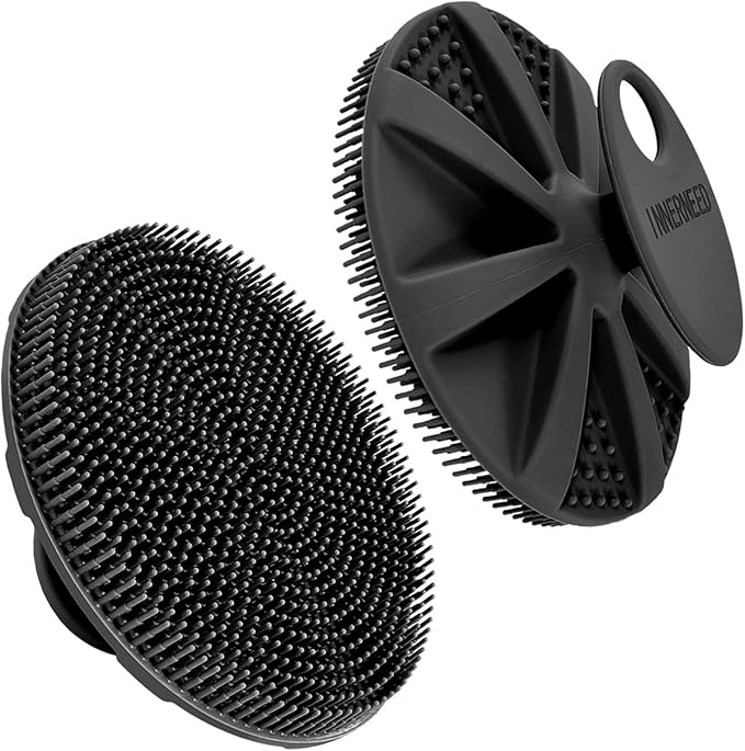 Long Handle Back Scrubber Silicone Body Scrubber Nice Foaming Shower Brushing Exfoliating and Massaging