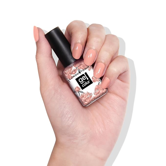 LONDONTOWN UV/LED Gel Nail Polish - Long Lasting, Chip Resistant High Shine Color - Glossy Pink Beige, Rose Latte, 12ml/.40fl oz