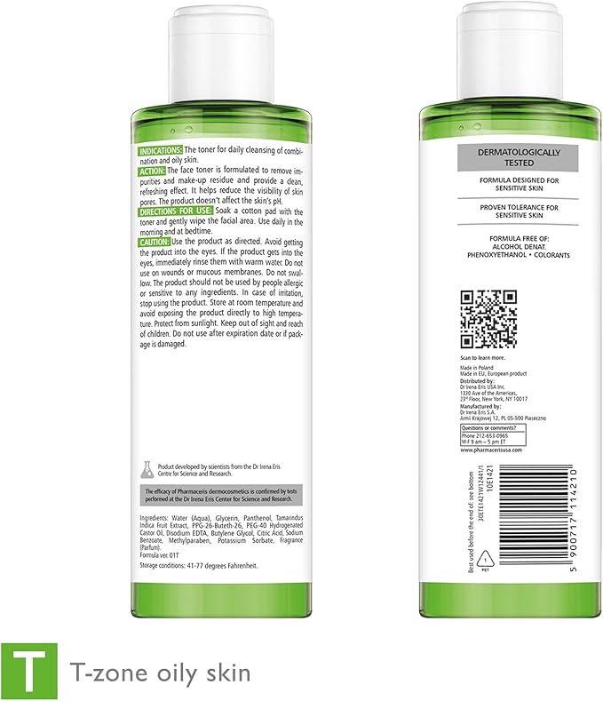 Normalizing Face Toner, Removes Makeup, Helps Refine Pores, Reduces Shine, Refresh & Balance, Sebum Control, for Oily & Sensitive Skin, Alcohol-Free, Puri-SEBOTONIQUE, 6.76 fl oz-FemmiqueWomen