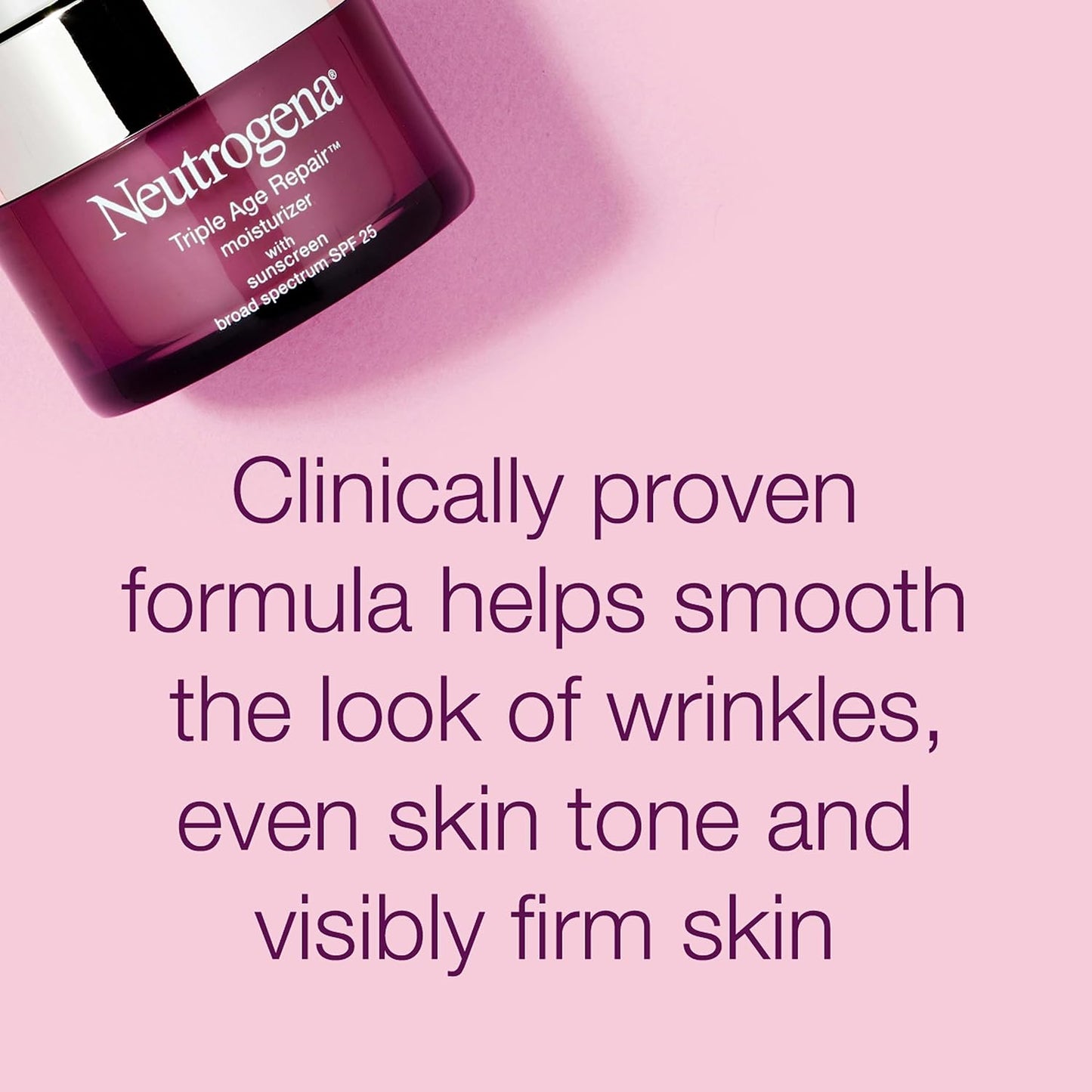 Neutrogena Triple Age Repair Face Moisturizer - with Hexinol Technology & Vitamin C, Anti-Wrinkle Face Cream with SPF 25, Visibly Reduces Wrinkles & Firms Skin, 1.7 oz-FemmiqueWomen