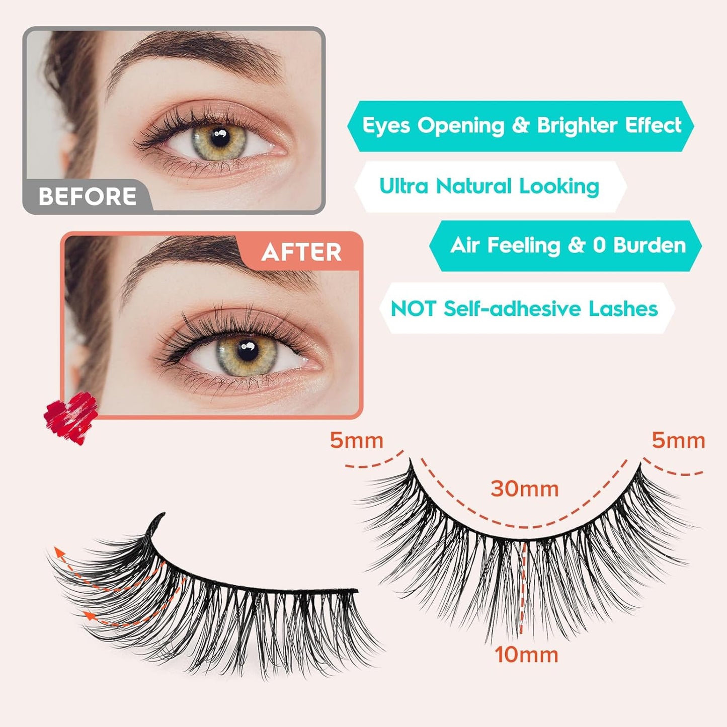 Lashes Wispy False Eyelashes Natural Look 10mm Short Lashes with Thin Band Siligli Fake Eyelashes 3D Volume Lashes Natural Short Eyelashes 7 Pair-FemmiqueWomen