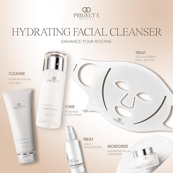 Project E Beauty Hydrating Facial Cleanser Gentle Cleansing | Removes Dirt, Oil & Makeup | Moisturizes & Hydrates | Brightens Complexion | Non-Foaming Formula | For All Skin Types | 125g-FemmiqueWomen