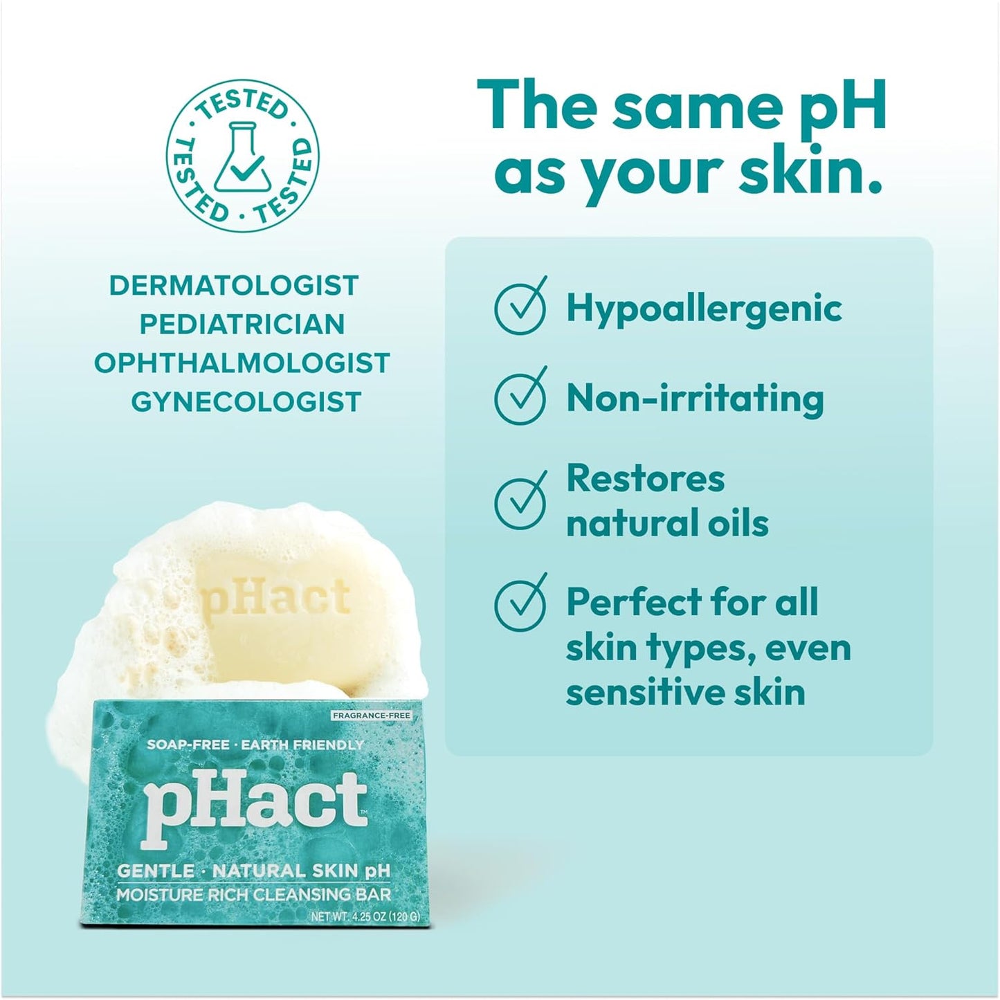 ANDREW LESSMAN pHact Moisture-Rich, Soap-Free Cleansing Bar. Natural Skin pH. Fragrance-Free. All Skin Types - Even Sensitive Skin. Hypoallergenic. Dermatologist Tested. 12 Pack 4.25 oz each-FemmiqueWomen