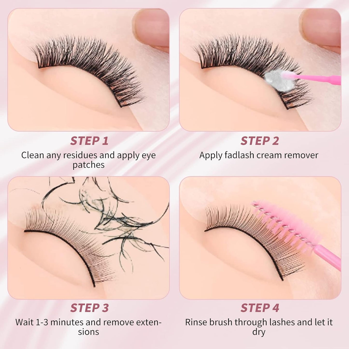 Eyelash Extension Remover 10g Lash Extension Remover Dissolves Powerful for Lash Extensions Lash Glue Remover Low Irritation for Sensitive Skin(Rose)-FemmiqueWomen