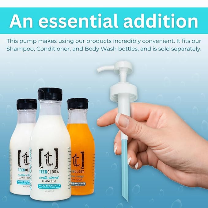 Teenology Shampoo for Teens, For Clear Skin and Healthy Hair, Natural Botanical Extracts, 16 oz. (Vanilla Almond)-FemmiqueWomen