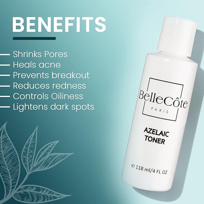 Skin Care Acne Treatment Toner - 10% Azelaic Acid, 2% Salicylic Acid, Tea Tree Oil Clean and Clear Acne Serum, Rosacea Treatment for Face, Reduces Blackhead | 4oz-FemmiqueWomen
