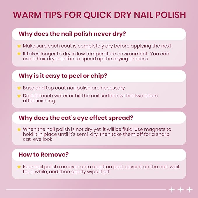 Magnetic Nail Polish Non Gel Quick Dry Glitter Cat Eye Nail Polish Cats Eye Toe Fingernail Air Drying Fast Lacquer Manicure Gift For Women Girls 16ml, 0.54fl oz