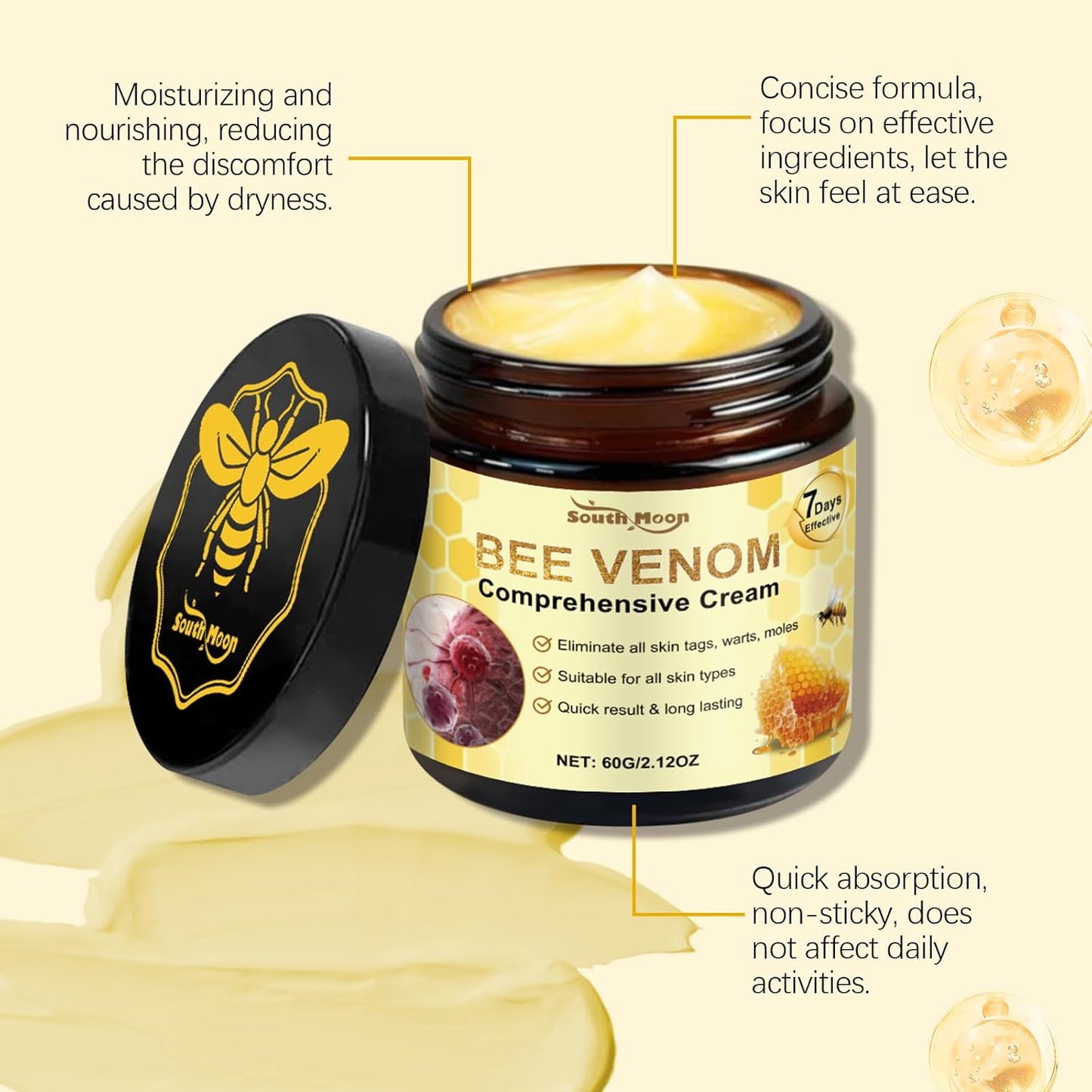 2PCS Bee Venom Skin Treatment Cream, 2025 Bee Venom Comprehensive Cream for All Skin Types, Skincare Treatment Creams, Visibly reduces blemishes-FemmiqueWomen
