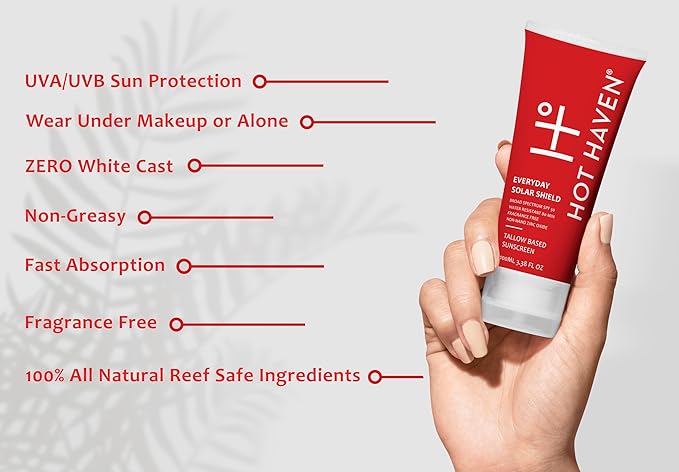 Tallow Sunscreen SPF 50 – Everyday Solar Shield Mineral Sunscreen | Grass-Fed Tallow & Zinc Oxide – Non-Greasy, Baby Safe, Reef Friendly, Chemical-Free Moisturizer – 3.38 oz-FemmiqueWomen