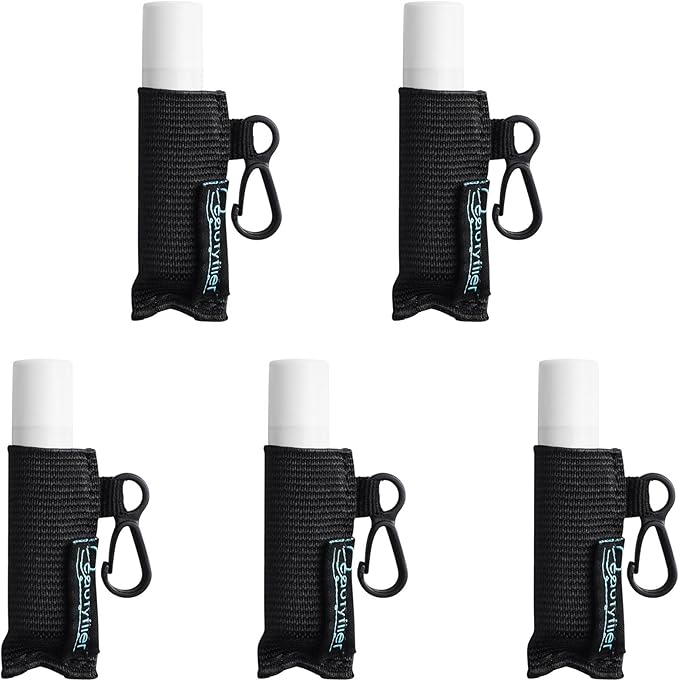 Beautyflier Cute Elastic Lip Balm Holder Keychain, Lipstick Sleeve Chapstick Sleeve Holder for Burts Bees Chapstick-FemmiqueWomen