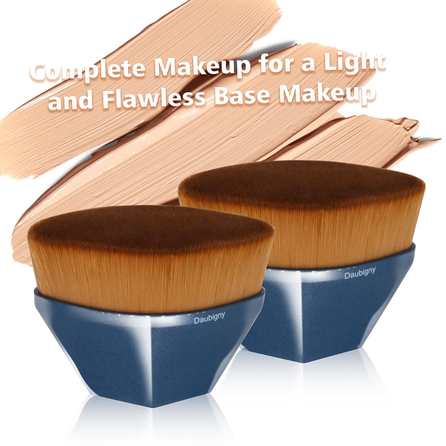 Daubigny Perfect Makeup Brush for Face Blush Foundation Brush for Blending Liquid, Cream or Flawless Powder Cosmetics with Protective Case (Blue)-FemmiqueWomen