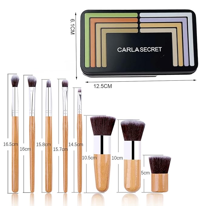 16 Color Corrector Concealer Foundation Palette Cream Set, Orange Green Peach Color Correcting Camouflage Makeup Cream Contour Palette with 11Pcs Makeup Brush Kit for Dark Circles Dark Spots-FemmiqueWomen