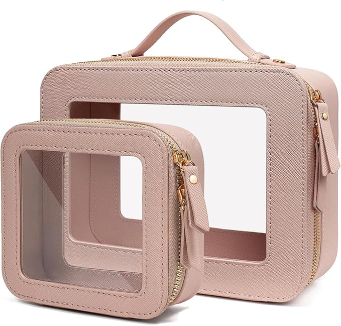 Clear Makeup Bag Small, TSA Approved Portable Toiletry Bag with Zipper Cosmetic Travel Bag Makeup Organizer Case Mini Makeup Pouch for Purse Car Organizer Bag for Women Men-FemmiqueWomen