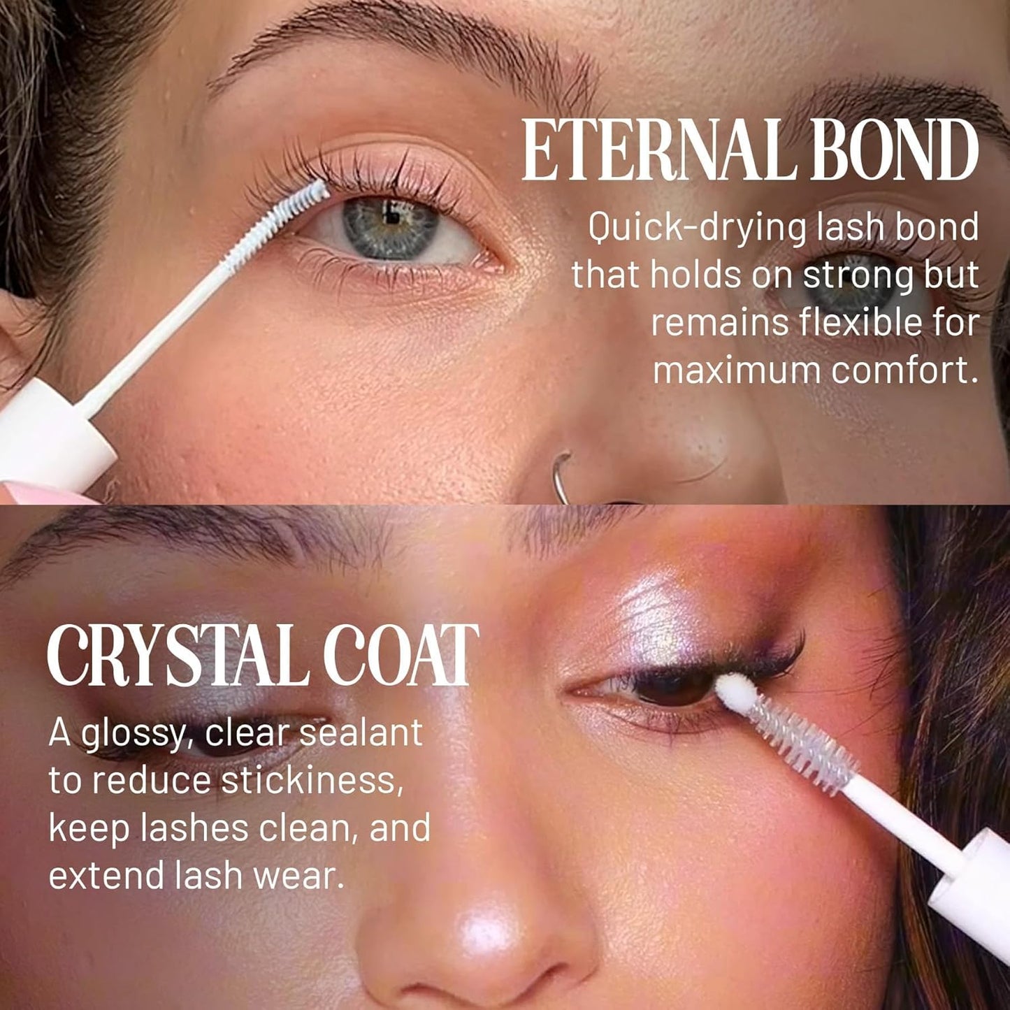 Lilac St - Eternal Bond (Black) Lash Glue & Lash Crystal Coat - Long Lasting & Fast Drying Lash Glue - Sealant for Extended Lash Wear, Reduce Stickiness & Keeps Lashes Clean - Waterproof, Vegan-FemmiqueWomen