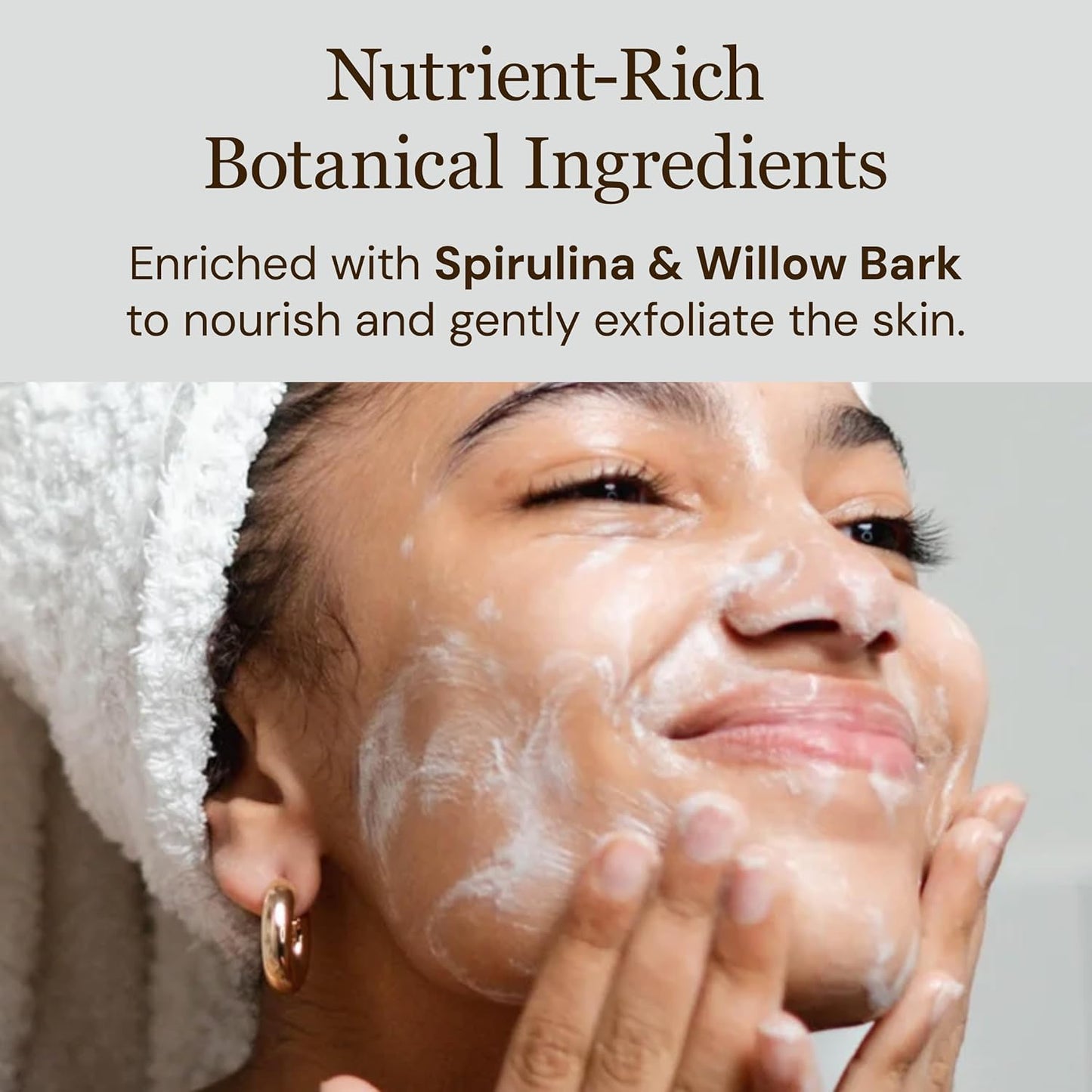 Botanical Cleanser, 8oz – Gentle, Hydrating Face Wash with Spirulina & Willow Bark – Organic and Vegan – Removes Makeup & Impurities – For Normal & Dry Skin-FemmiqueWomen