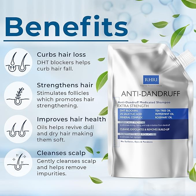 Anti Dandruff Shampoo Anti Fungal Dandruff Mens Shampoo | Medicated, Clarifying, Psoriasis & Biotin w/Salicylic Acid | For Dry, Itchy, Flaky, Irritated Scalp & Hair-FemmiqueWomen