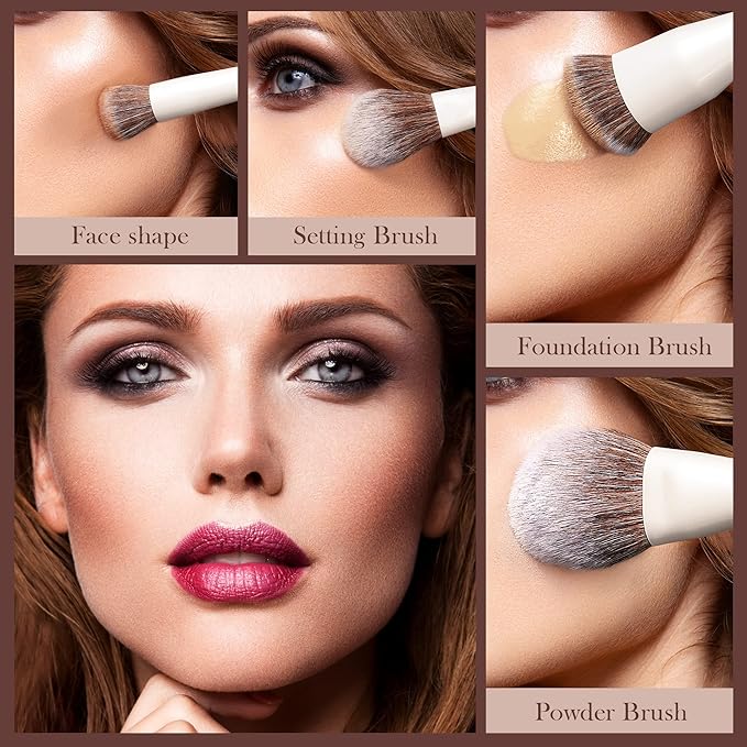 Jessup Makeup Brushes Set 14pcs Make up Brushes Premium Synthetic Foundation Concealer Blush Contour Powder Eye Shadow Blending Brush, Pearl White T343-FemmiqueWomen