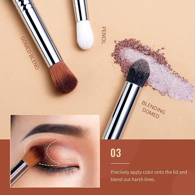 Jessup Eyeshadow Brush Set Professional Eye Blending Brushes for Lid Small Fluffy Soft Eye Brushes 10pcs, T331-FemmiqueWomen