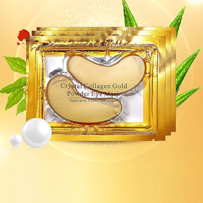 20 Pack Collagen Crystal Lip Masks, Gold Under Eye Masks Set Natural Moisturizing Gel Anti-Aging Anti Chapped Hydrating Reducing Puffiness Dark Circles and Wrinkles Lip Eye Pads for Women Men-FemmiqueWomen