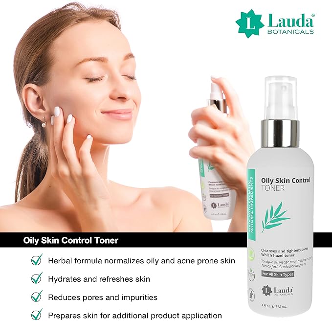 LAUDA BOTANICALS Vitamin C Facial Toner Spray, Hydrating Skin Balancing, Refreshing Pore Minimizer with Organic Witch Hazel, Aloe Vera, Anti Aging Antioxidants for Combination & Oily Skin, 4 Oz-FemmiqueWomen