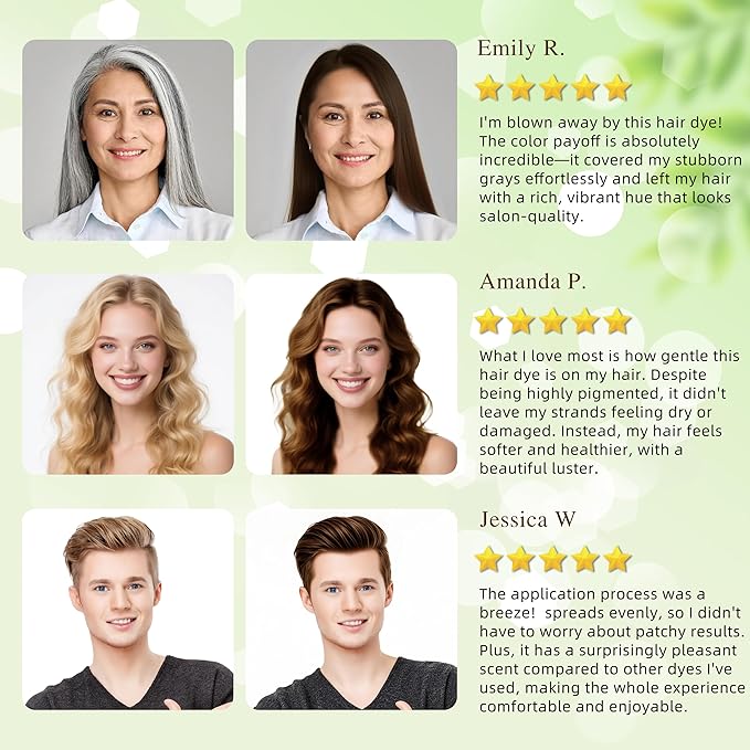 Hair Dye Shampoo 3 in 1 for Gray Hair Coverage, Argan nut Natural Shampoo Hair Dye for Women & Men/Ammonia-Free 500ml(Chestnut Brown)-FemmiqueWomen