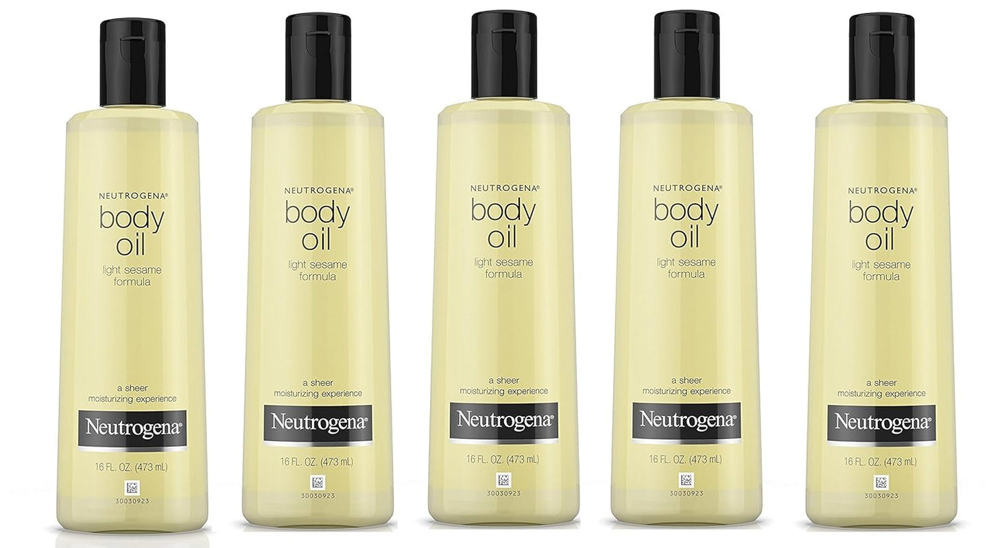 Neutrogena Body Oil Light Sesame Formula, Dry Skin Moisturizer & Hydrating Body Massage Oil, for Radiant & Healthy Looking Glow, Nourishing Bath Oil for Sheer Moisture, 8.5 fl. oz-FemmiqueWomen