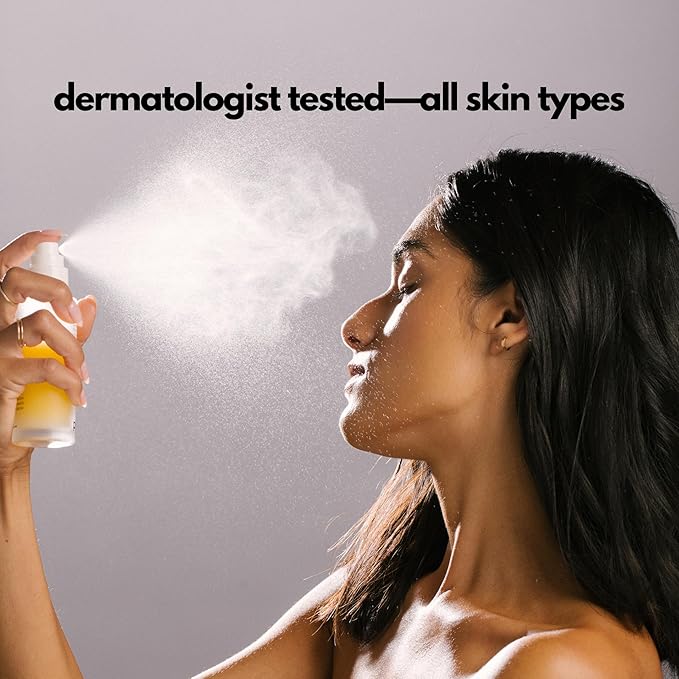 | PLUXOS 47 | SUNSCREEN + SKINCARE SPF 47 FACE MIST SPRAY (Vanilla) | SUN DEFENSE COMPLEX CARE | Apply Over Makeup, Broad Spectrum, Clear, Light, Vegan, Hydrate, Fight Acne, Anti-Aging, Cell Repair-FemmiqueWomen