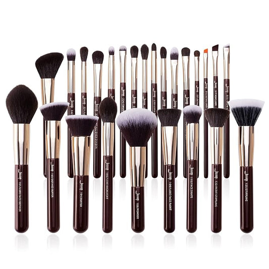 Jessup Makeup Brushes Set Professional, 25PCS Premium Natural Powder Foundation Eyeshadow Blending Concealer Blusher Highlight Labeled Brushes, T280-FemmiqueWomen