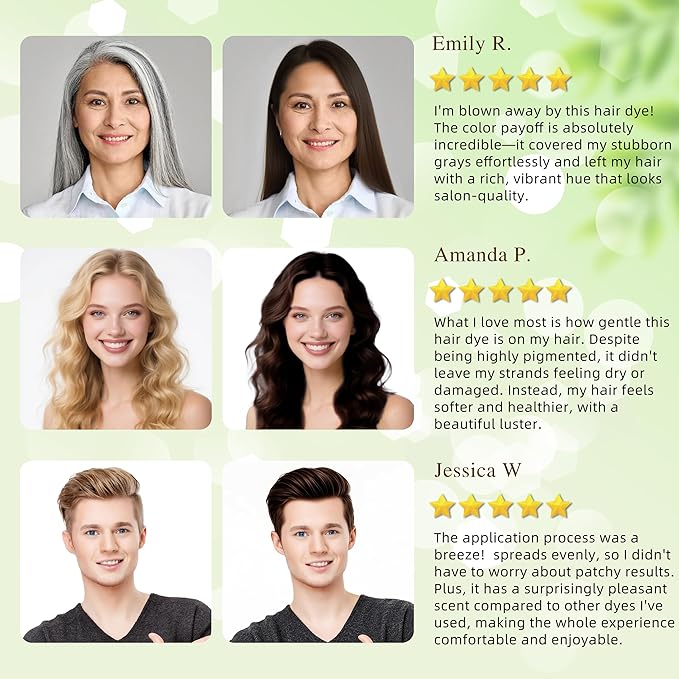 Hair Dye Shampoo 3 in 1 for Gray Hair Coverage,Argan nut Natural Shampoo Hair Dye for Women & Men/Ammonia-Free 500ml(Dark Brown)-FemmiqueWomen