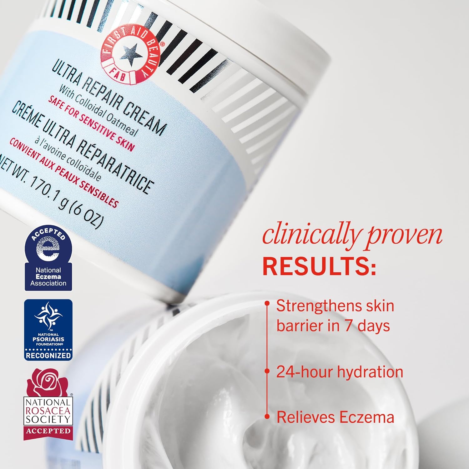 First Aid Beauty - Ultra Repair Cream, Intense Hydration Whipped Colloidal Oatmeal, Strengthens Skin Barrier in 7 Days & Helps Relieve Eczema, Luxury Face & Body Moisturizer, Grapefruit Scent, 12 oz-FemmiqueWomen