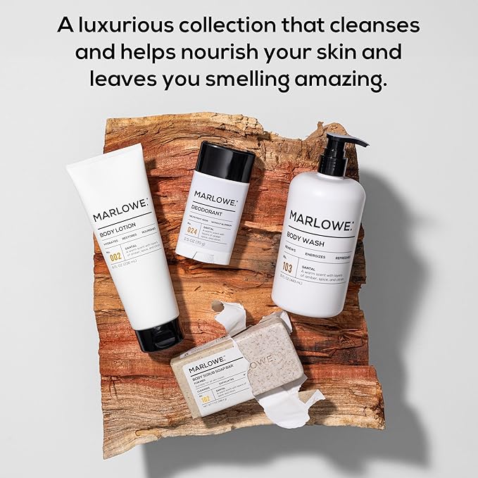 MARLOWE. No. 103 Body Wash 15 oz Pump, Santal, Energizing & Refreshing Shower Gel, Willow Bark & Green Tea Extracts, Cleanses, Moisturizes, Smooths & Nourishes, Warm Amber, Spice & Citron Scent-FemmiqueWomen