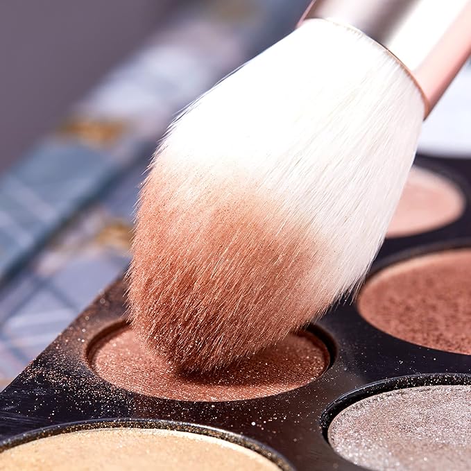 Jessup Makeup Brushes Set Professional, 25PCS Pink Premium Natural Powder Foundation Eyeshadow Blending Concealer Blusher Highlight Labeled Brushes, T290-FemmiqueWomen