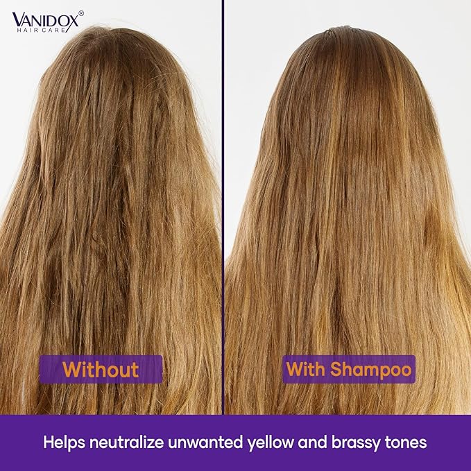 Sulfate Free Brass Toning Purple Shampoo for Blondes, Brown Highlighted, or Bleached Hair, Infused with Purple Rice Extract, Hyaluronic Acid, Vitamin E, and Chamomile Extract (16 fl oz)-FemmiqueWomen