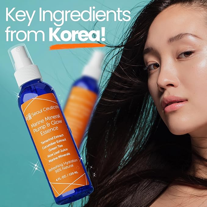 SeoulCeuticals Korean Skin Care Essence Toner - K Beauty Skincare Spray Mist For Face Contains Cucumber Extract and Marine Minerals + Organic Aloe - Get That Healthy Youthful Glow-FemmiqueWomen