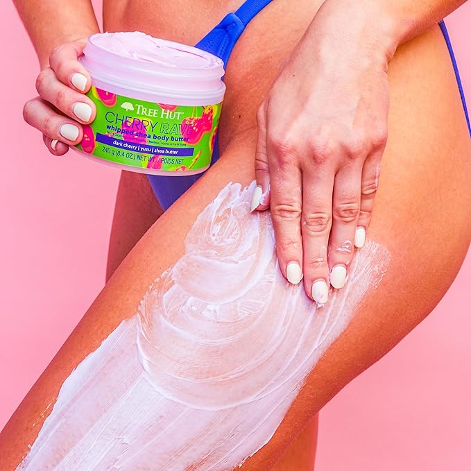 Tree Hut Cherry Rave Whipped Shea Body Butter | Long-lasting Hydration Leaves Skin Feeling Soft & Moisturized | Limited Edition Fall | Nourishing Essential Body Care | 8.4 fl oz.-FemmiqueWomen