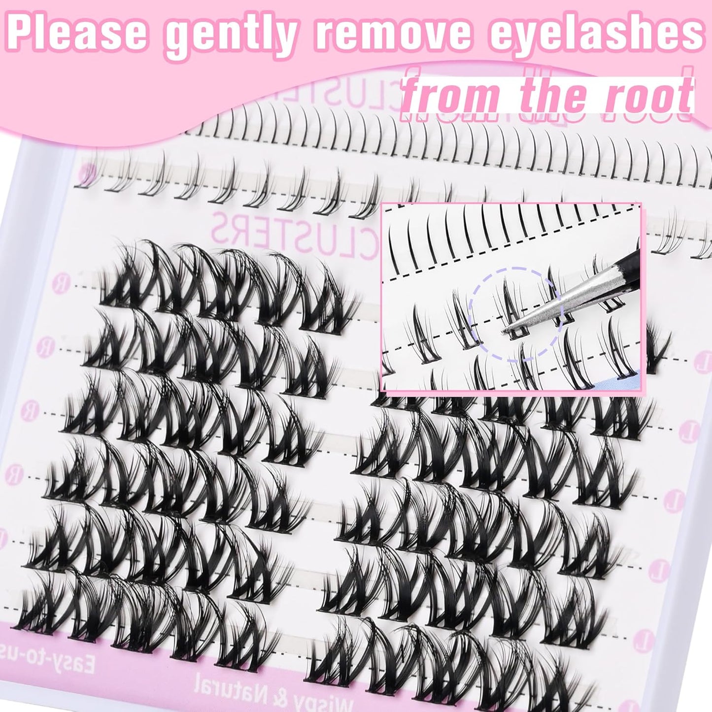 Lash Clusters With Bottom Lash Clusters Doll Eyelashes Cluster Lashes Natural Look DIY Lash Extension Lashes 118 Pcs Left&Right Cluster Eyelashes Extensions Wispy Lashes Fluffy Eyelash Clusters-FemmiqueWomen